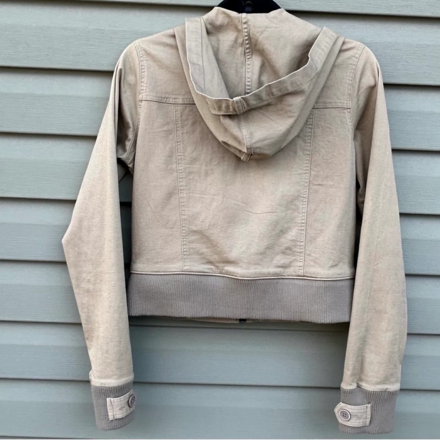 Buffalo Shop Cropped Utility Hooded Canvas Jacket Size S/M - photo 4