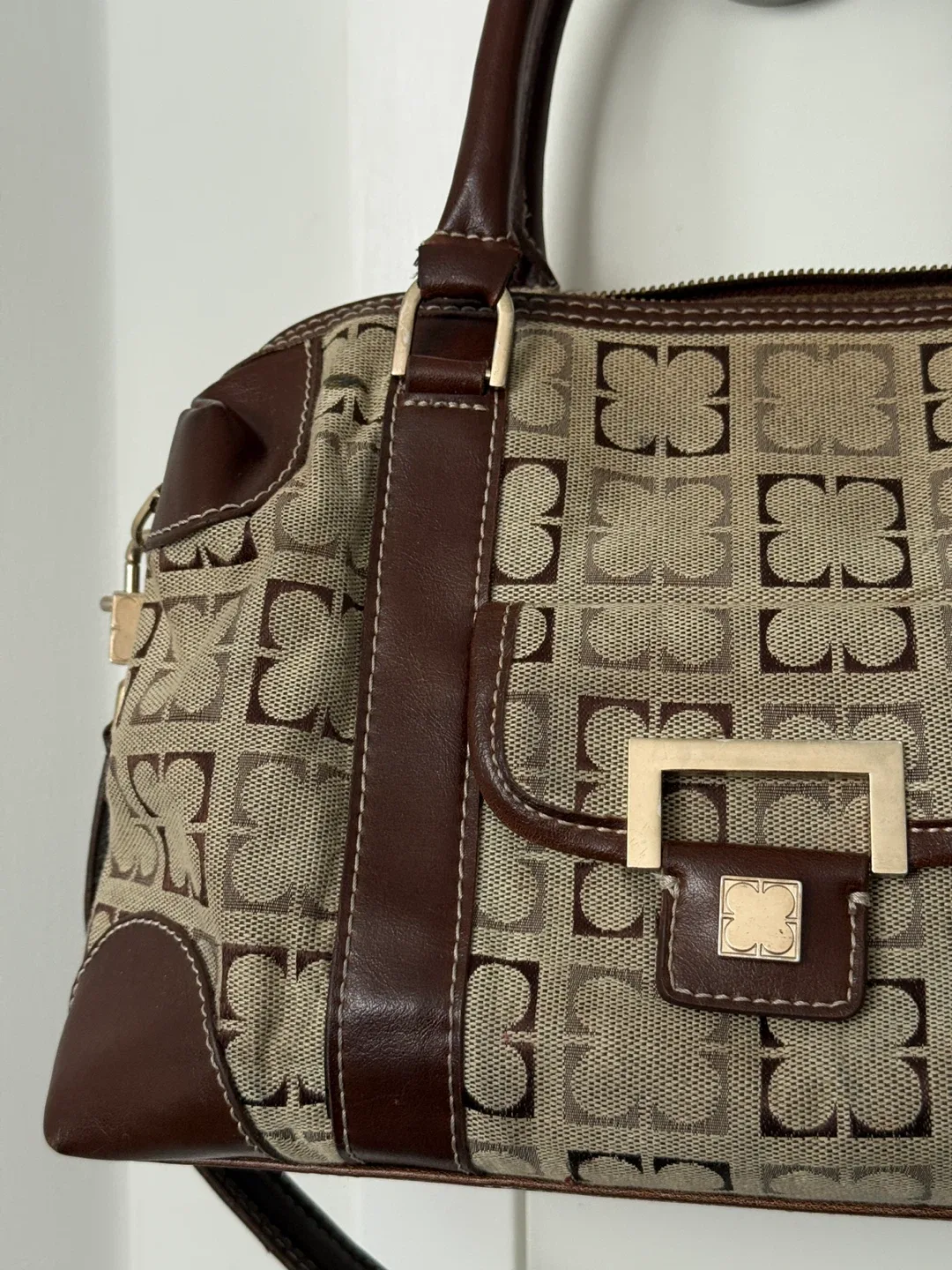 Liz Claiborne Brown Patterned Handbag image indicator(2)