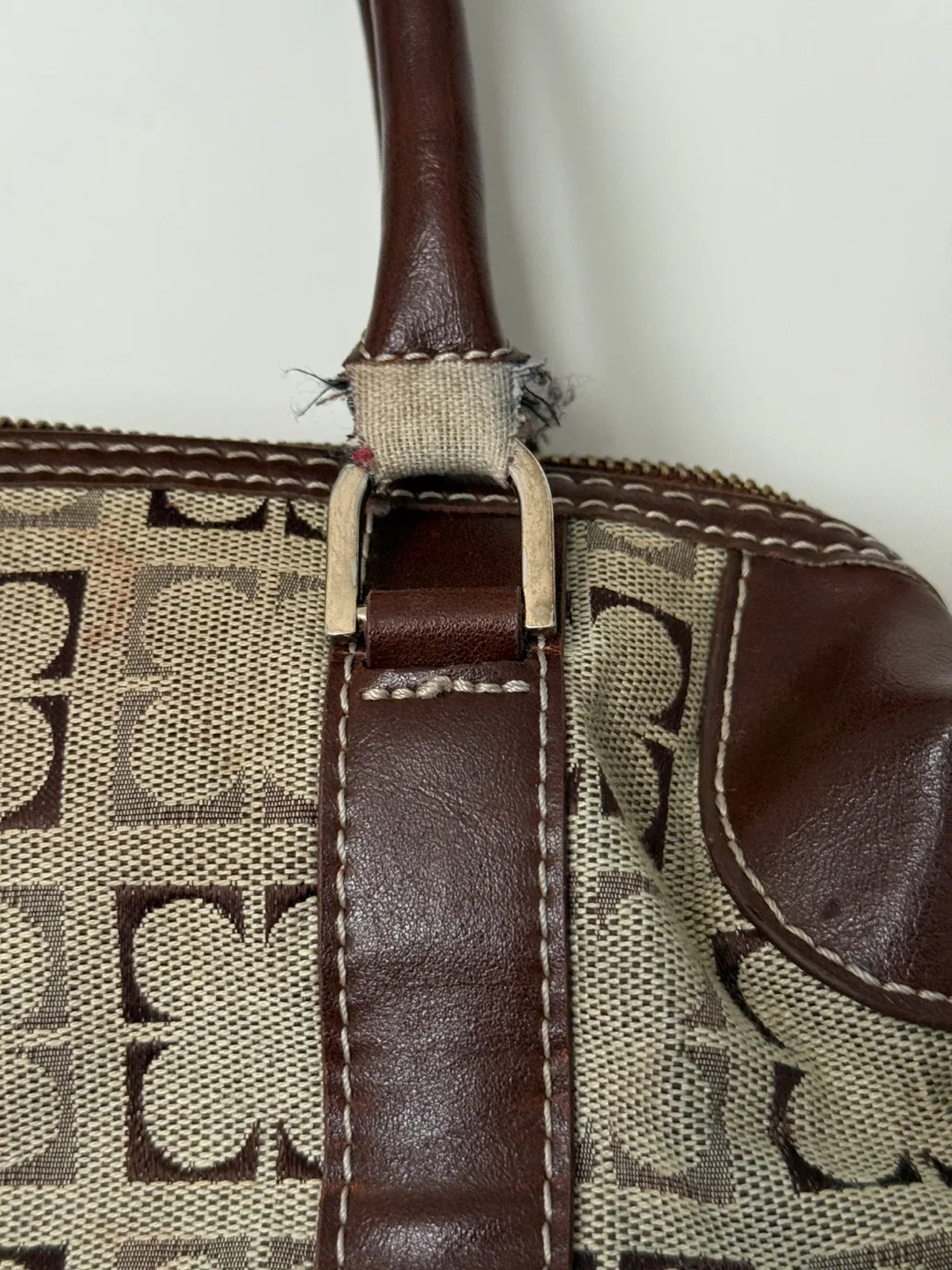Liz Claiborne Brown Patterned Handbag image indicator(6)