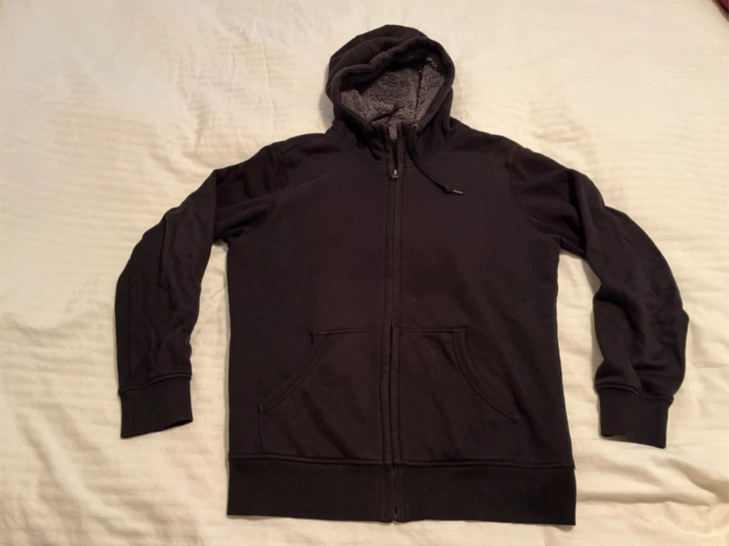 Uniqlo full-zip sherpa lined hoodie sweater