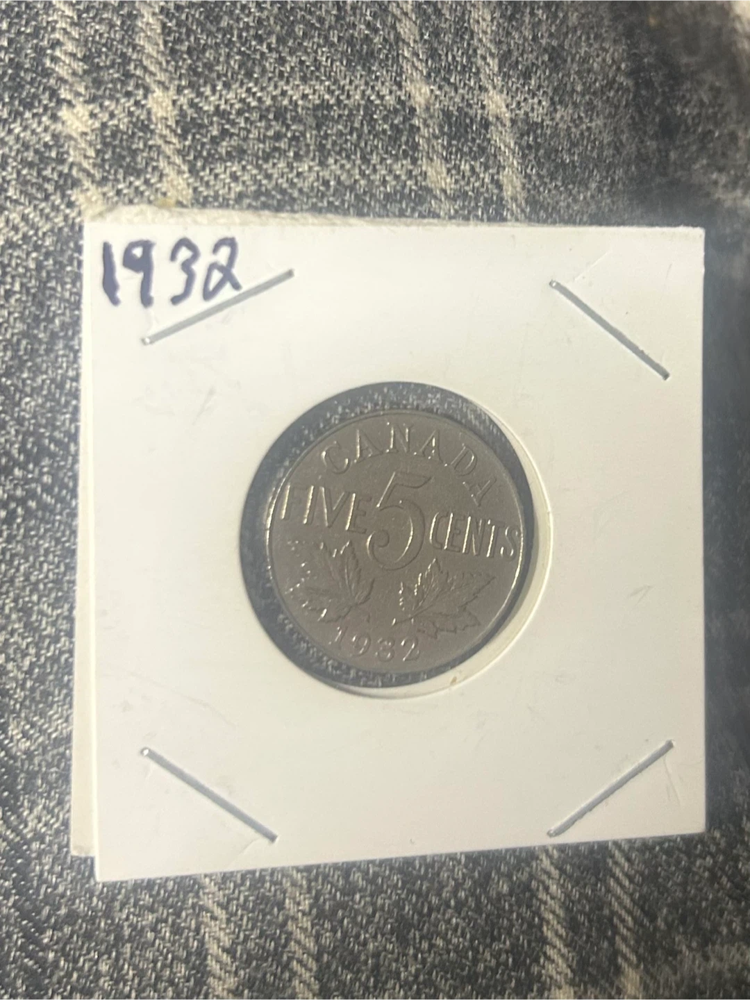1932 Canadian Five Cent Coin
