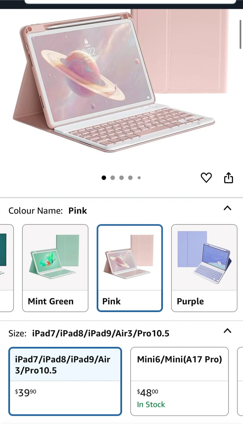 Pink Keyboard Case for iPad -New! - photo 2