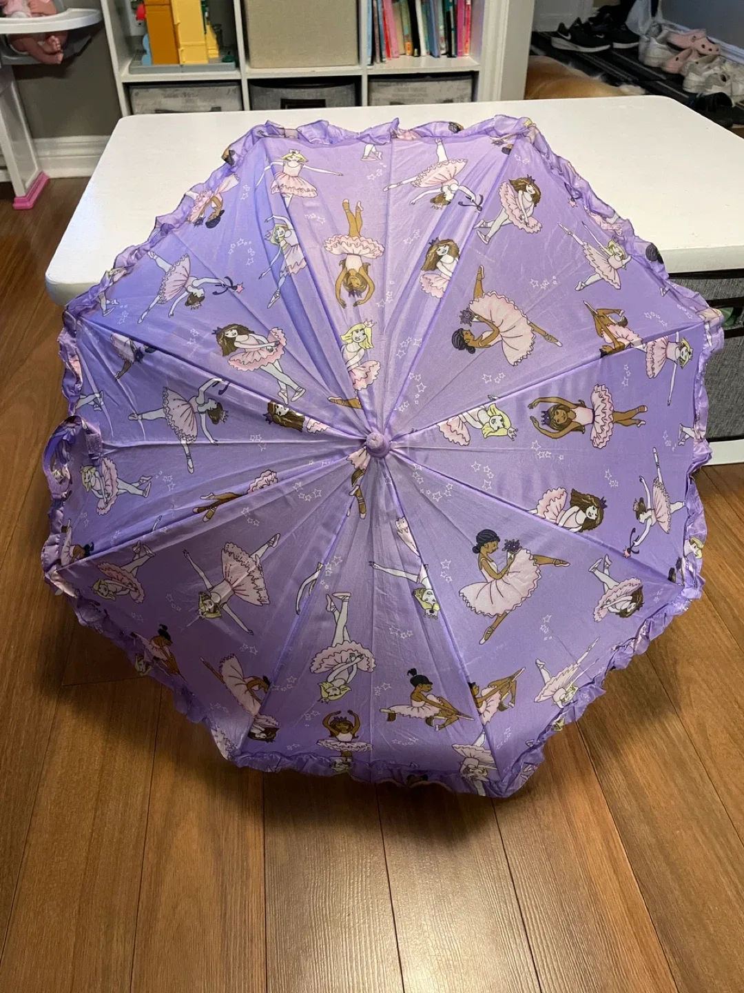Purple Children's Umbrella with Ballerina Design thumbnail
