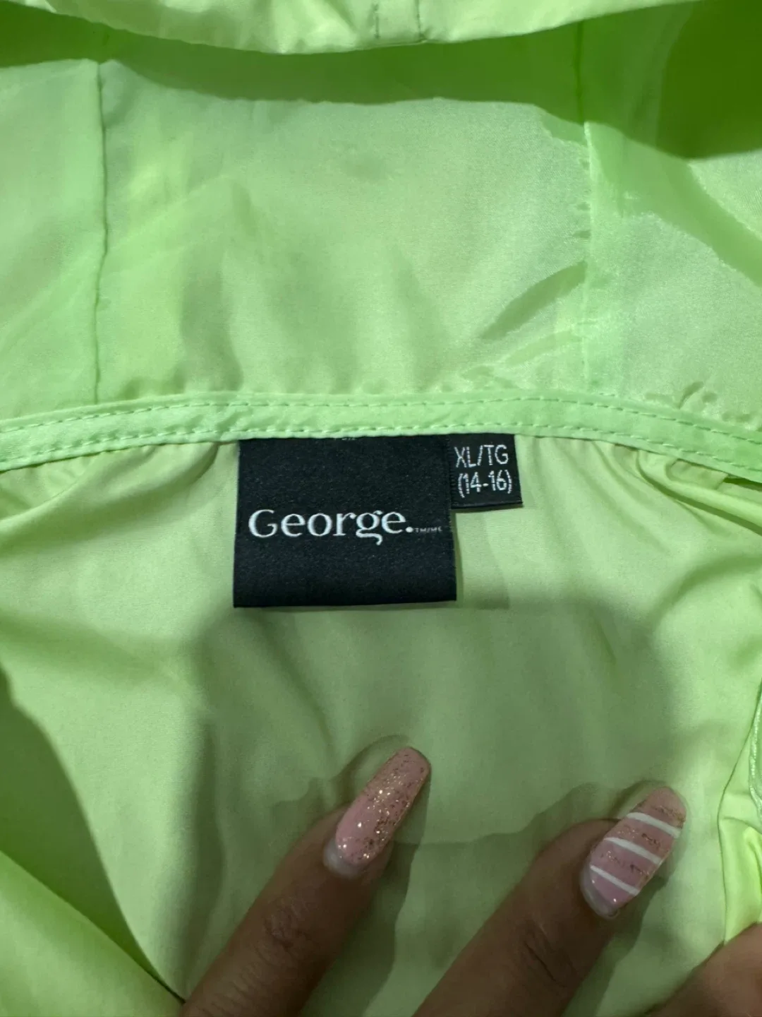 George XL/TG (14-16) Camo & Neon Green Windbreaker Jacket image indicator(4)
