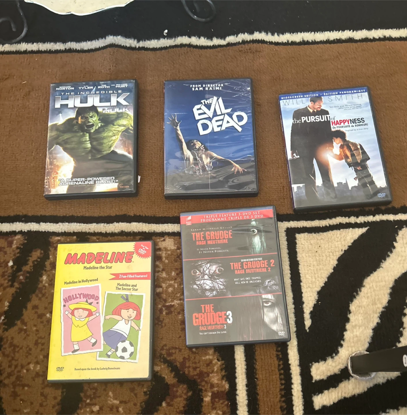 DVD Movie Bundle: Hulk, Evil Dead, Pursuit of Happyness +