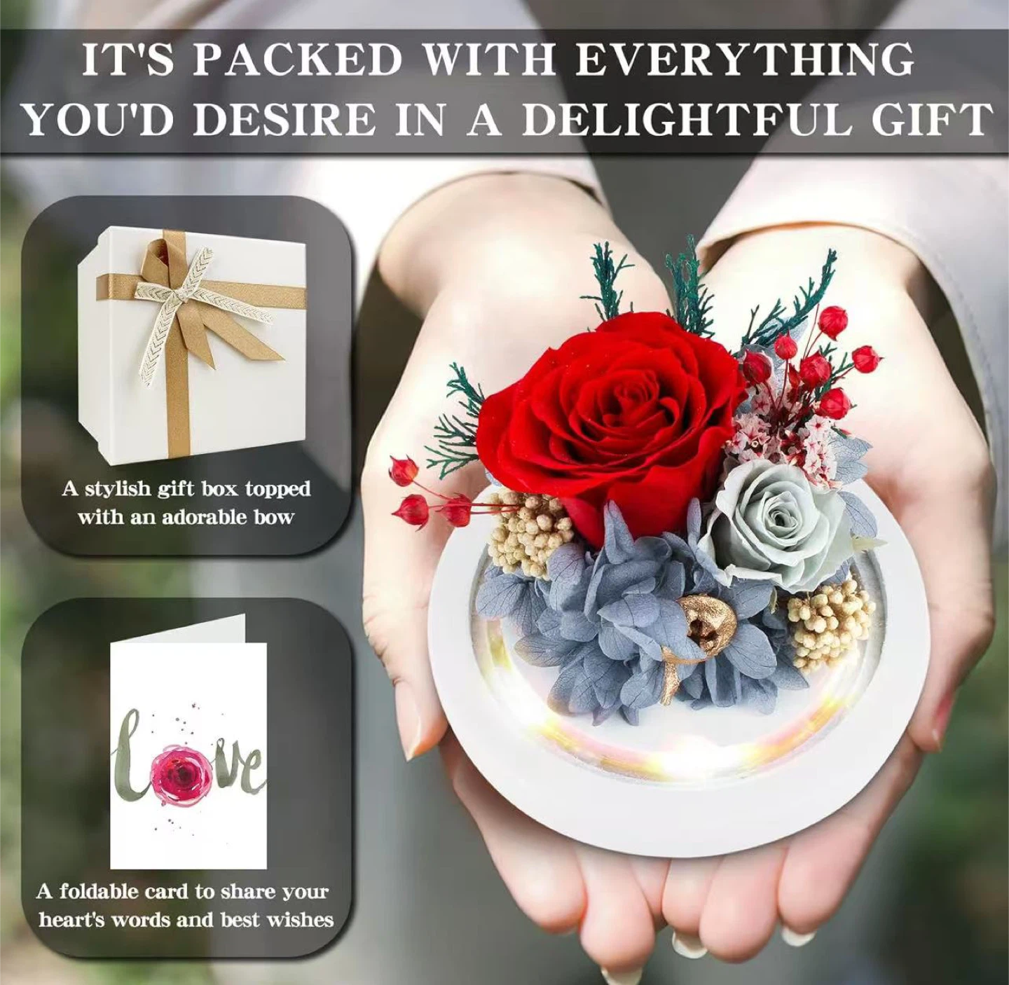Forever Roses Flowers Bouquet - Battery Included - photo 2