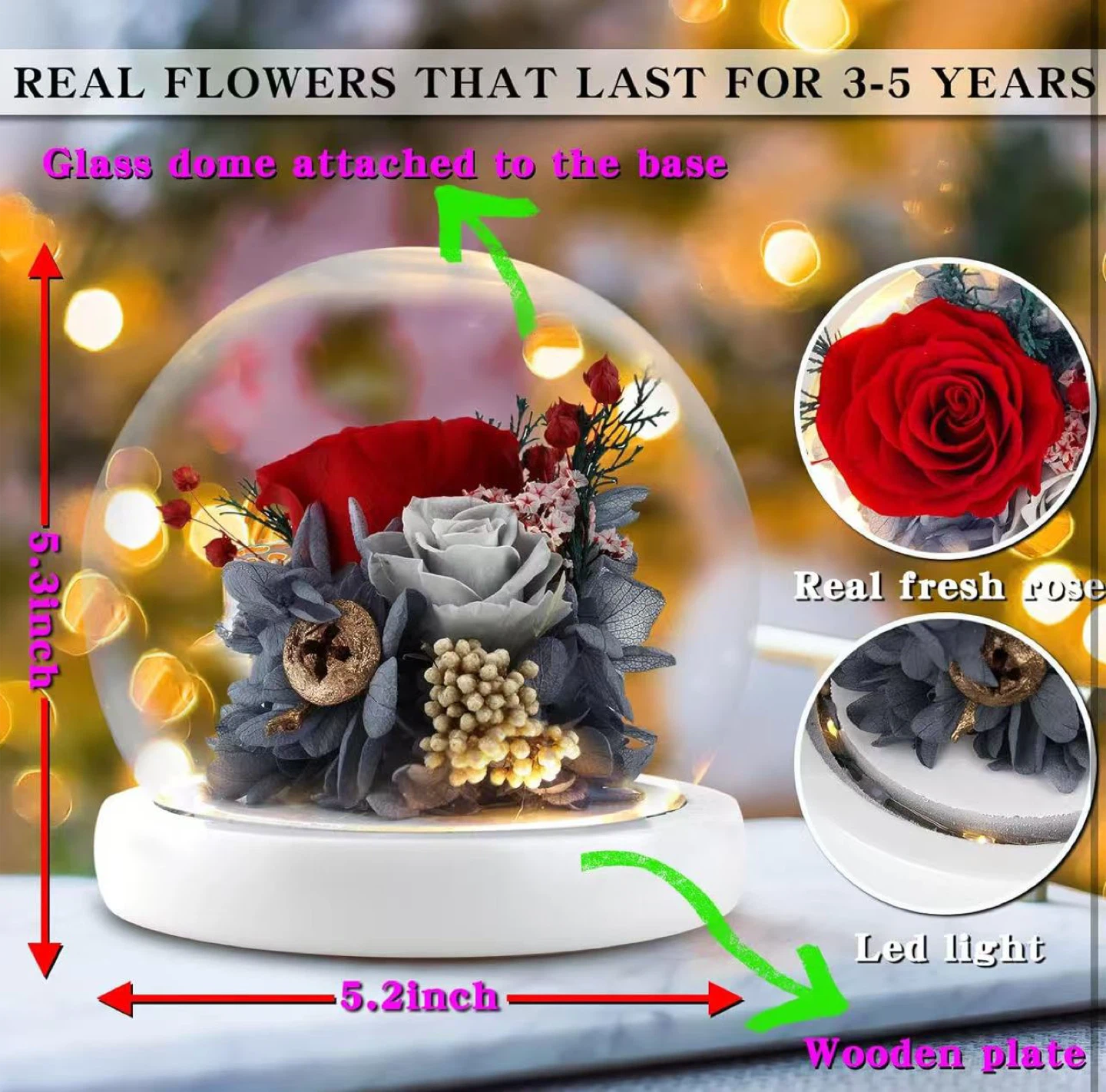 Forever Roses Flowers Bouquet - Battery Included - photo 5