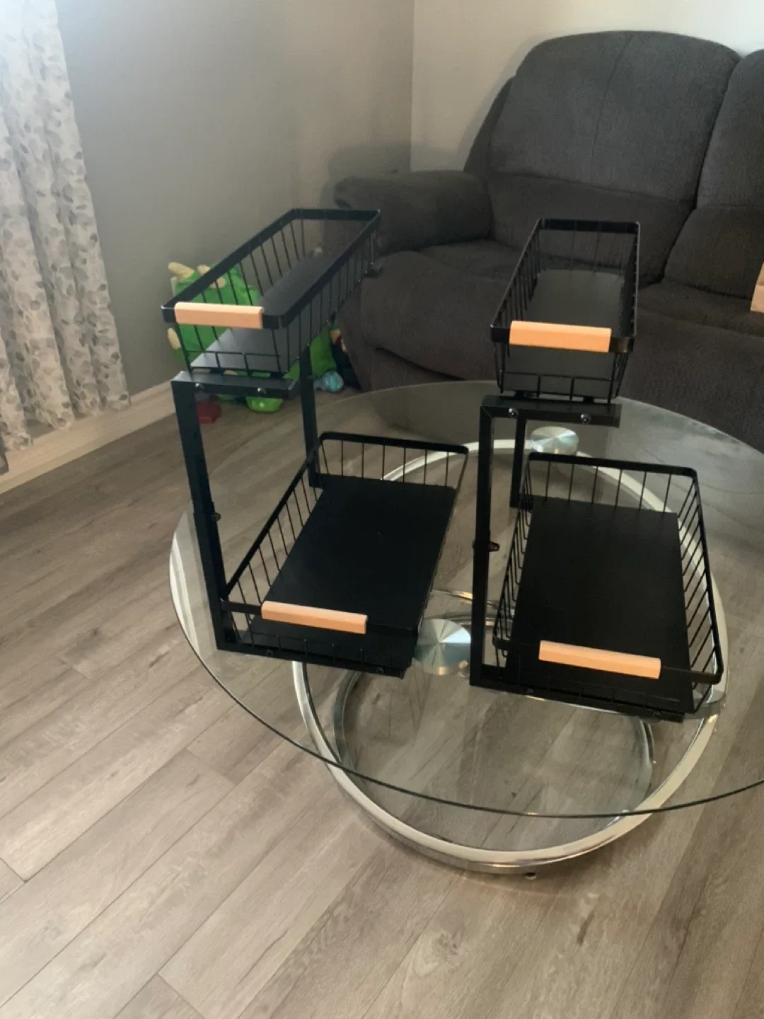 New set of 2 assembled cupboard organizers thumbnail
