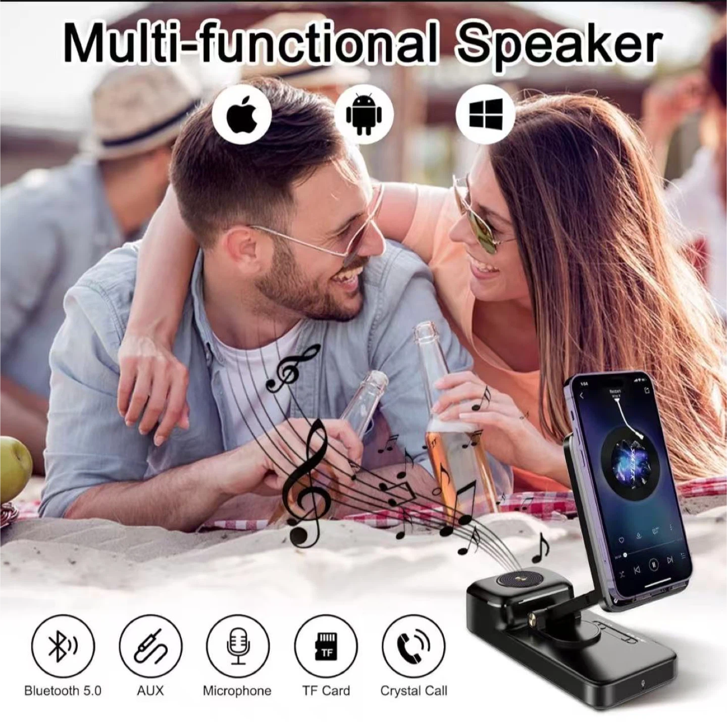 Bluetooth Speaker with Wireless Charging & Phone Stand - photo 5
