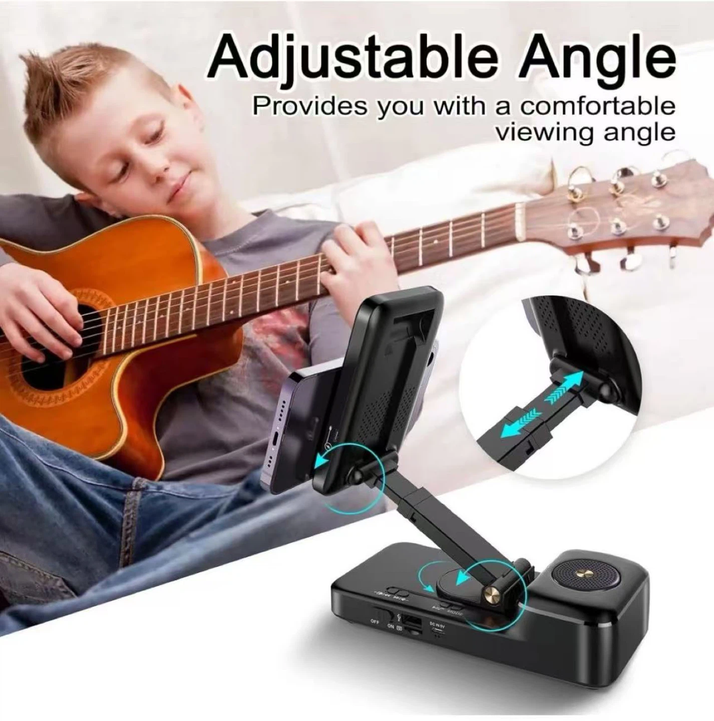 Bluetooth Speaker with Wireless Charging & Phone Stand - photo 3