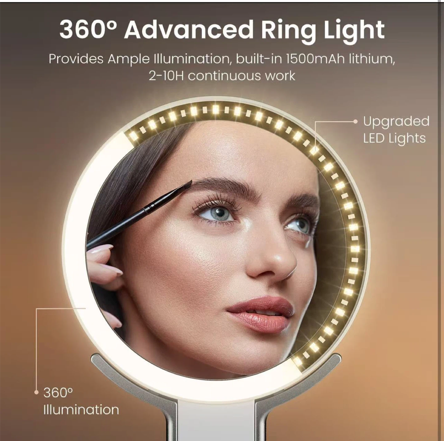 360° Advanced Ring Light Makeup Mirror - New! - photo 4