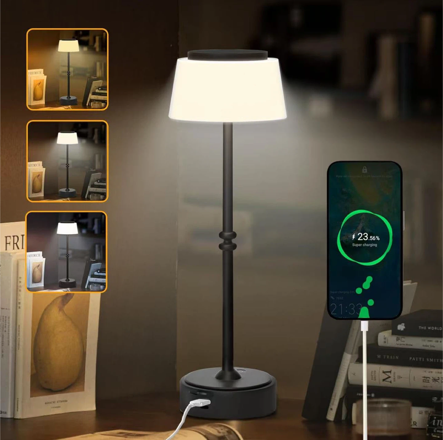 2-in-1 Battery Table Lamp - Emergency Power Bank