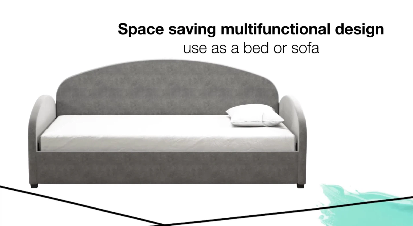 Brand New Modern Upholstered Daybed - Space Saving Design