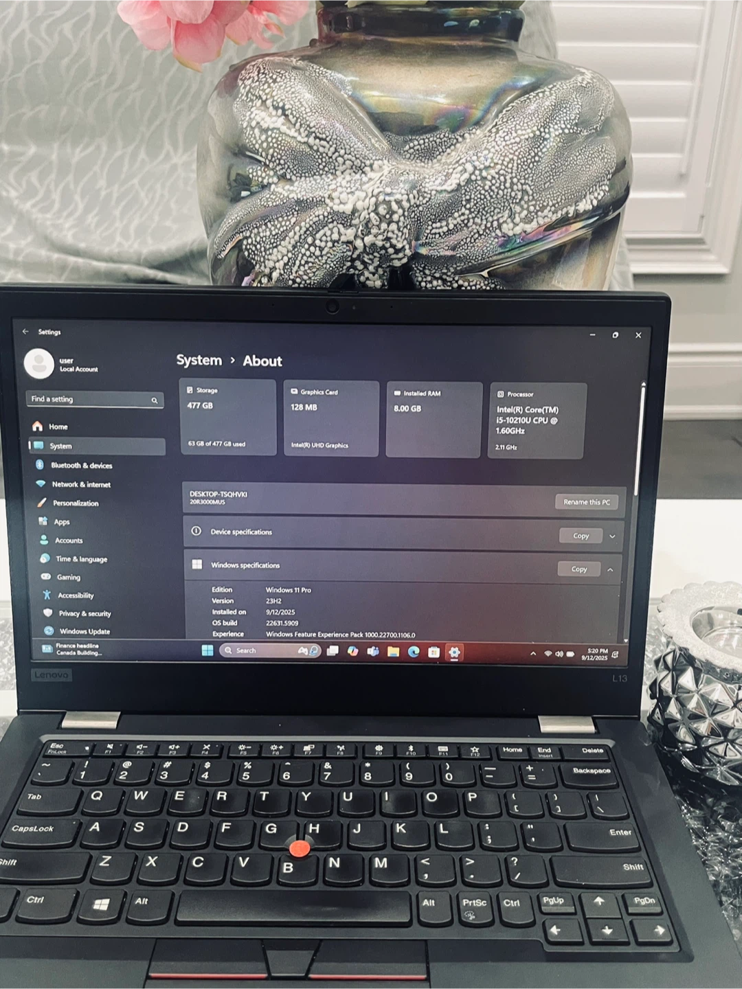 Lenovo ThinkPad L13 | Core i5 | 10 gen | 8 GB RAM | 512 GB SSD - photo 5