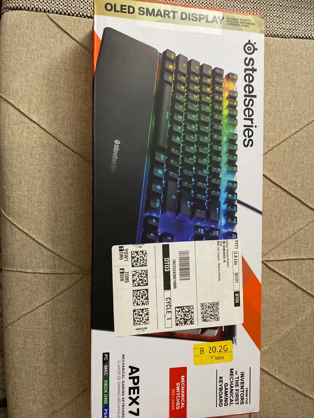 New SteelSeries Apex 7 Mechanical Gaming Keyboard - Red Linear