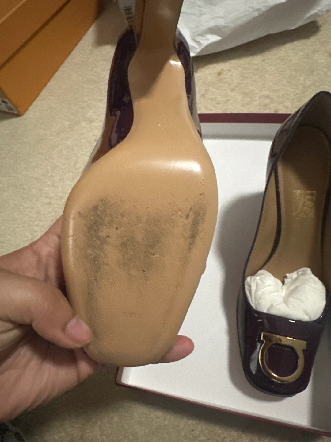Salvatore Ferragamo Purple Patent Leather Heels - photo 3