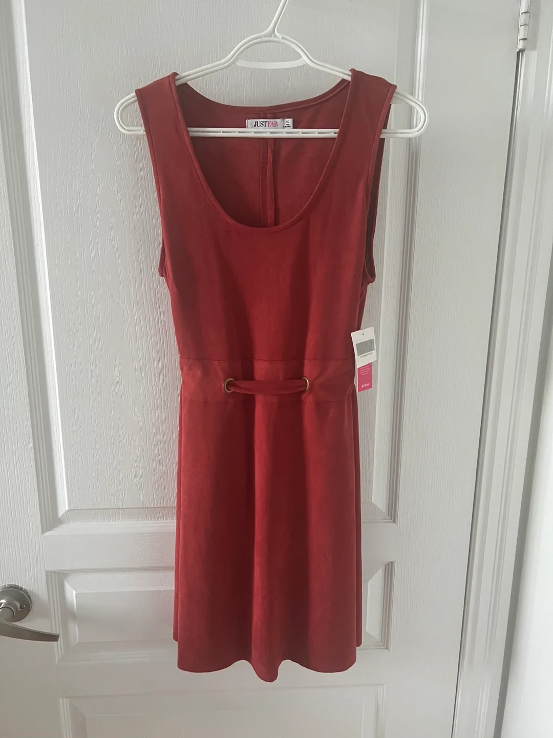 JustFab Rust Sleeveless Dress - Size M thumbnail