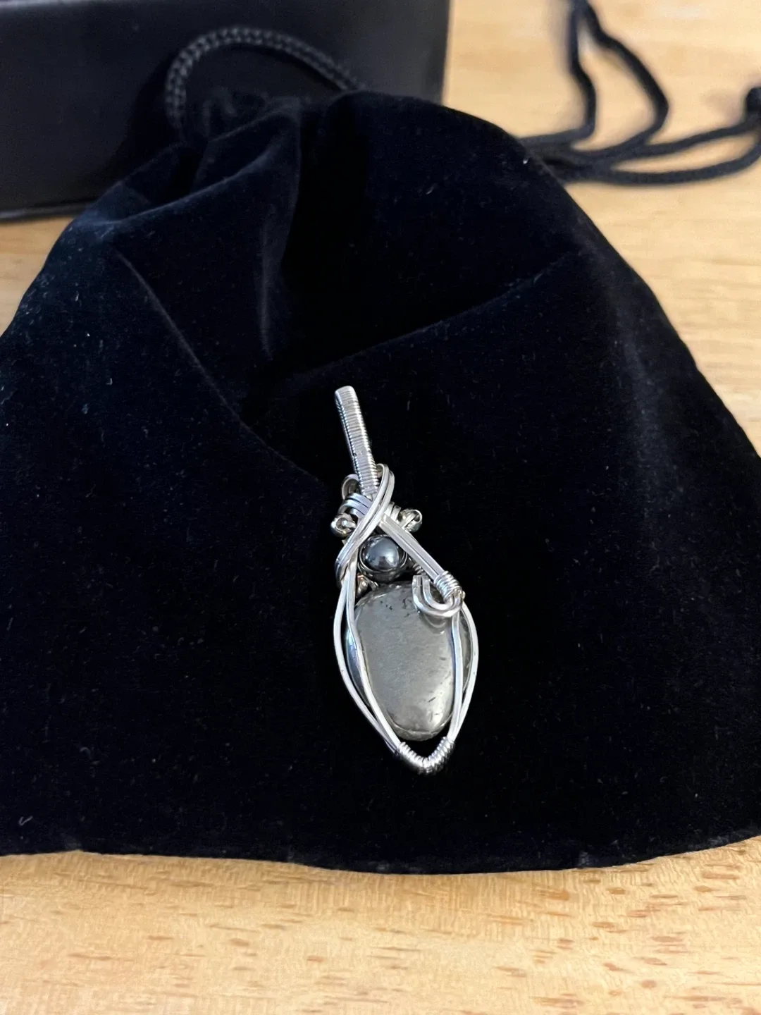 😍UNIQUE HANDMADE ✨Wire Wrapped Pyrite Pendant image indicator(2)