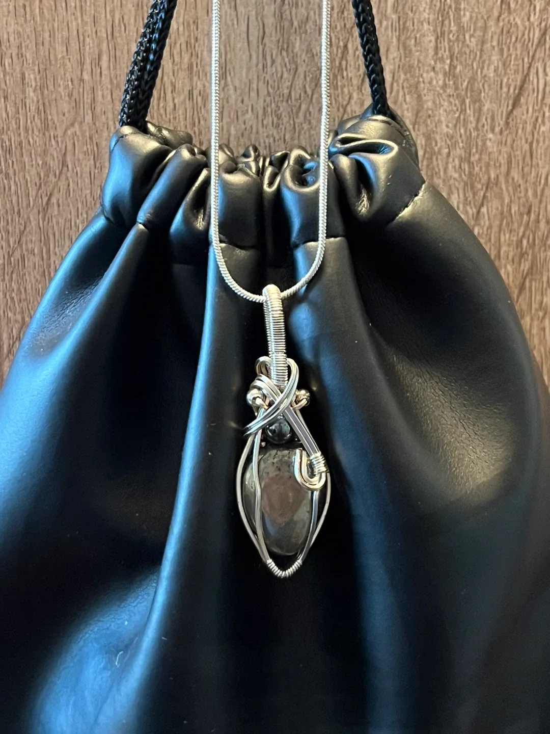 😍UNIQUE HANDMADE ✨Wire Wrapped Pyrite Pendant image indicator(5)