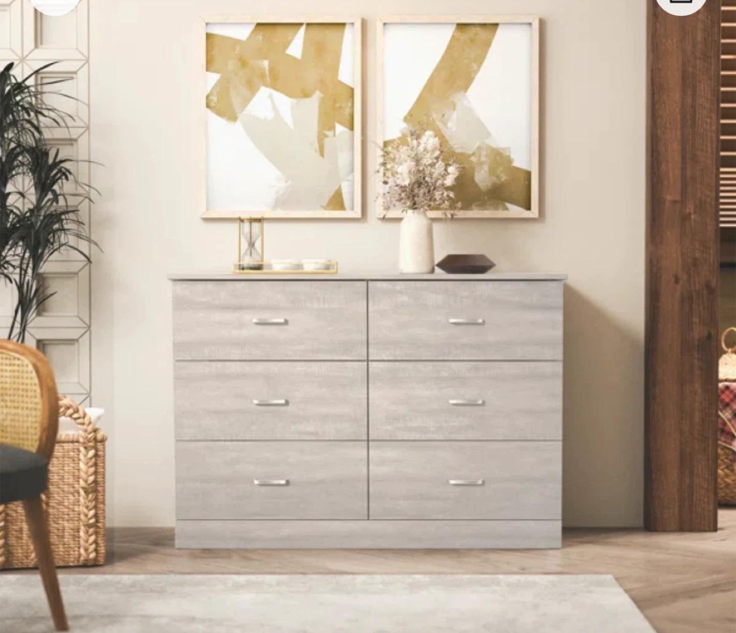 Light Gray 6-Drawer Dresser (47x31.7 in)