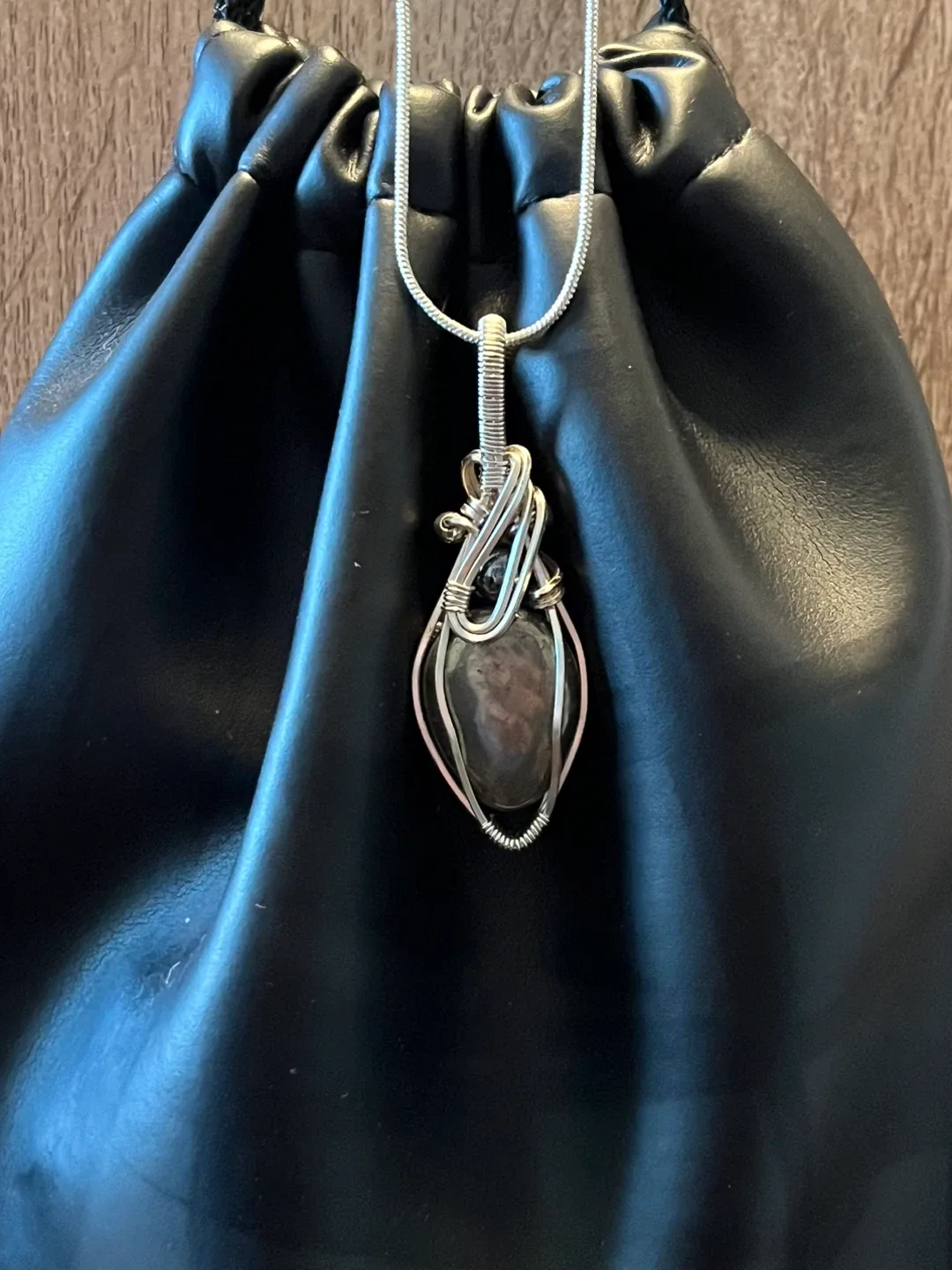 😍UNIQUE HANDMADE ✨Wire Wrapped Pyrite Pendant image indicator(6)