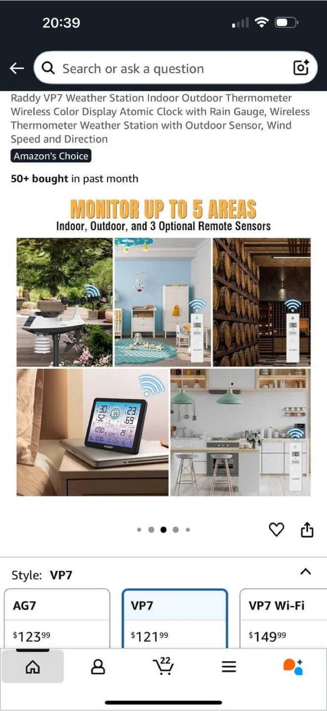 Raddy VP7 Wireless Weather Station 🌦️ ✨ Brand New image indicator(5)