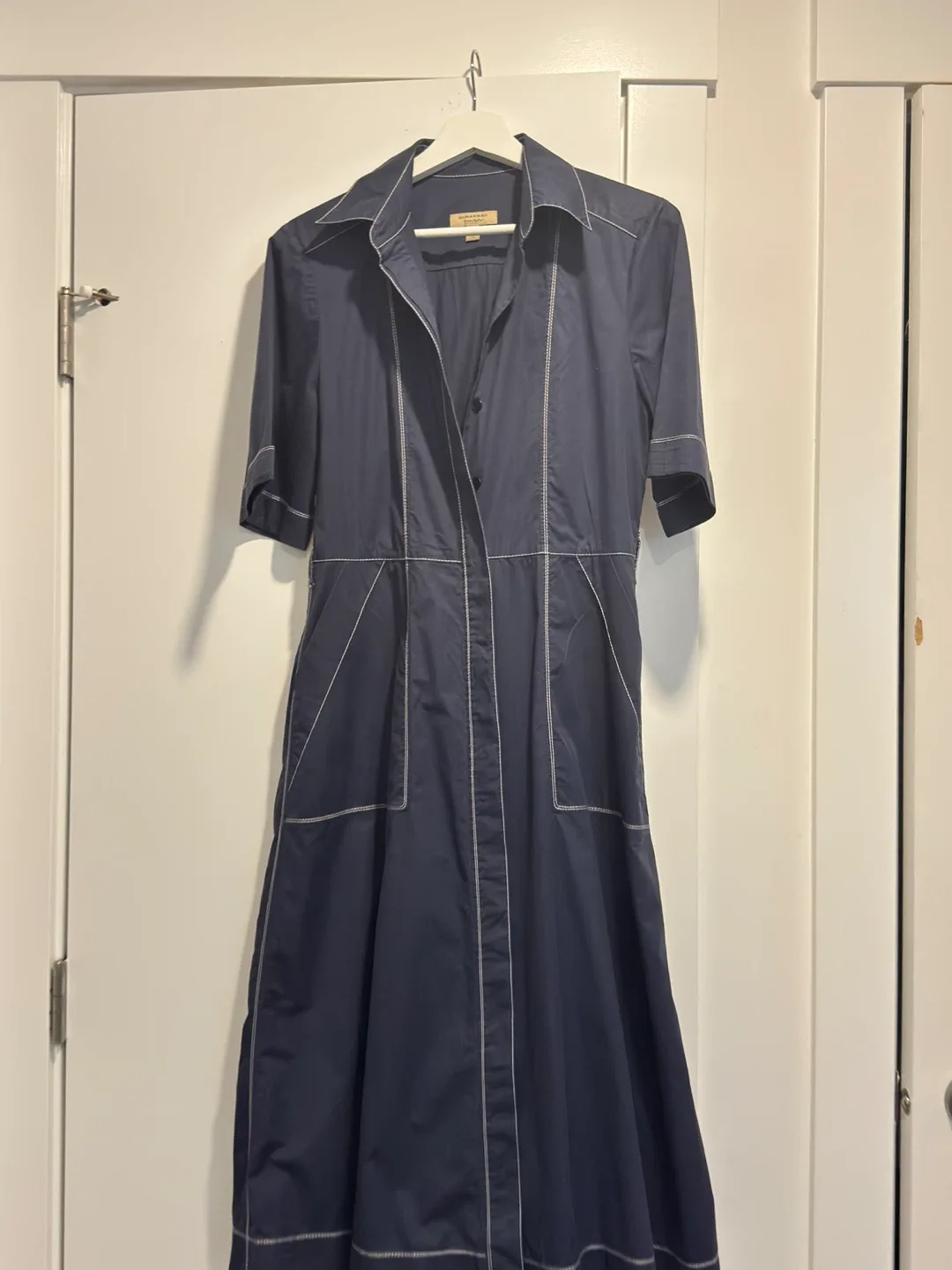 Burberry Navy Blue Cotton Dress - Size 8 image indicator(2)