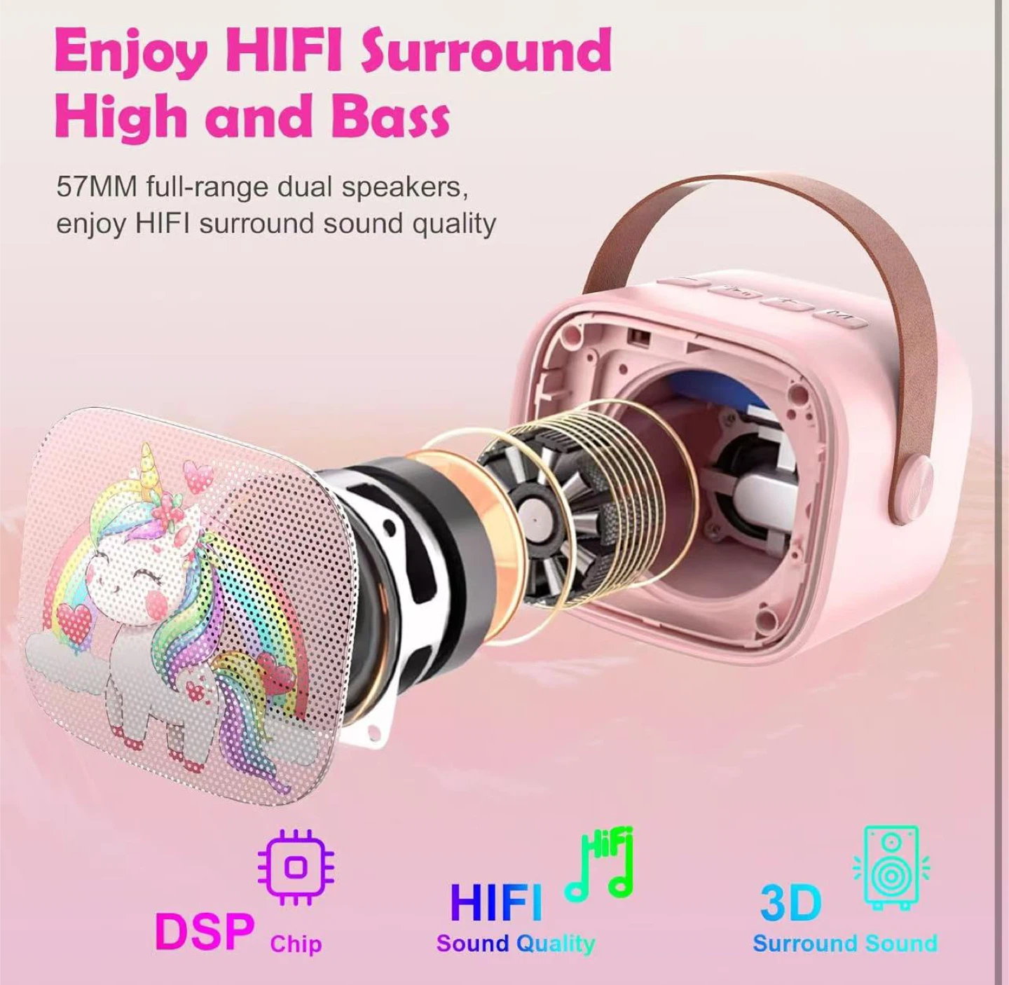Pink Karaoke Microphone Speaker Set - photo 3