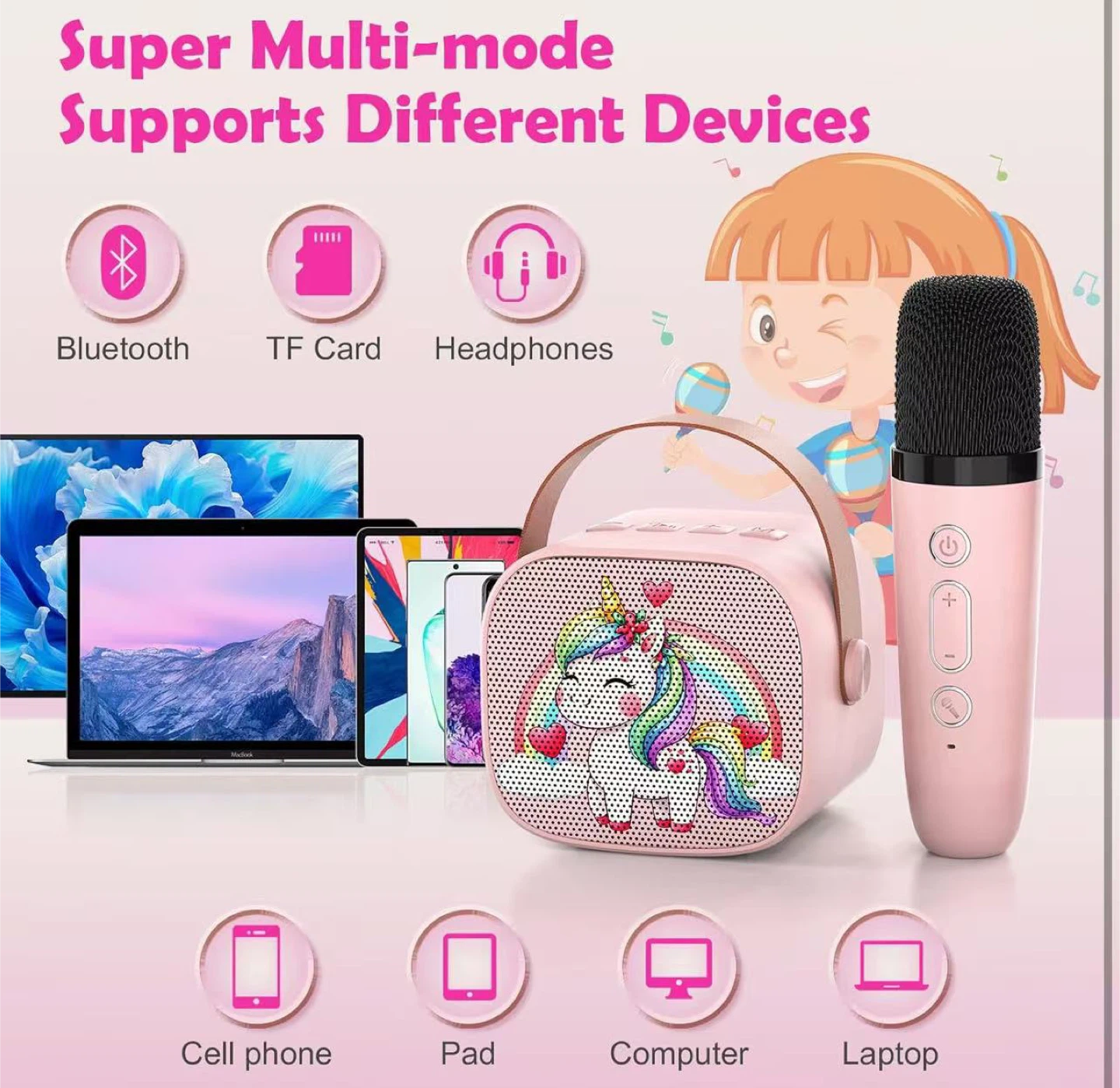 Pink Karaoke Microphone Speaker Set - photo 2