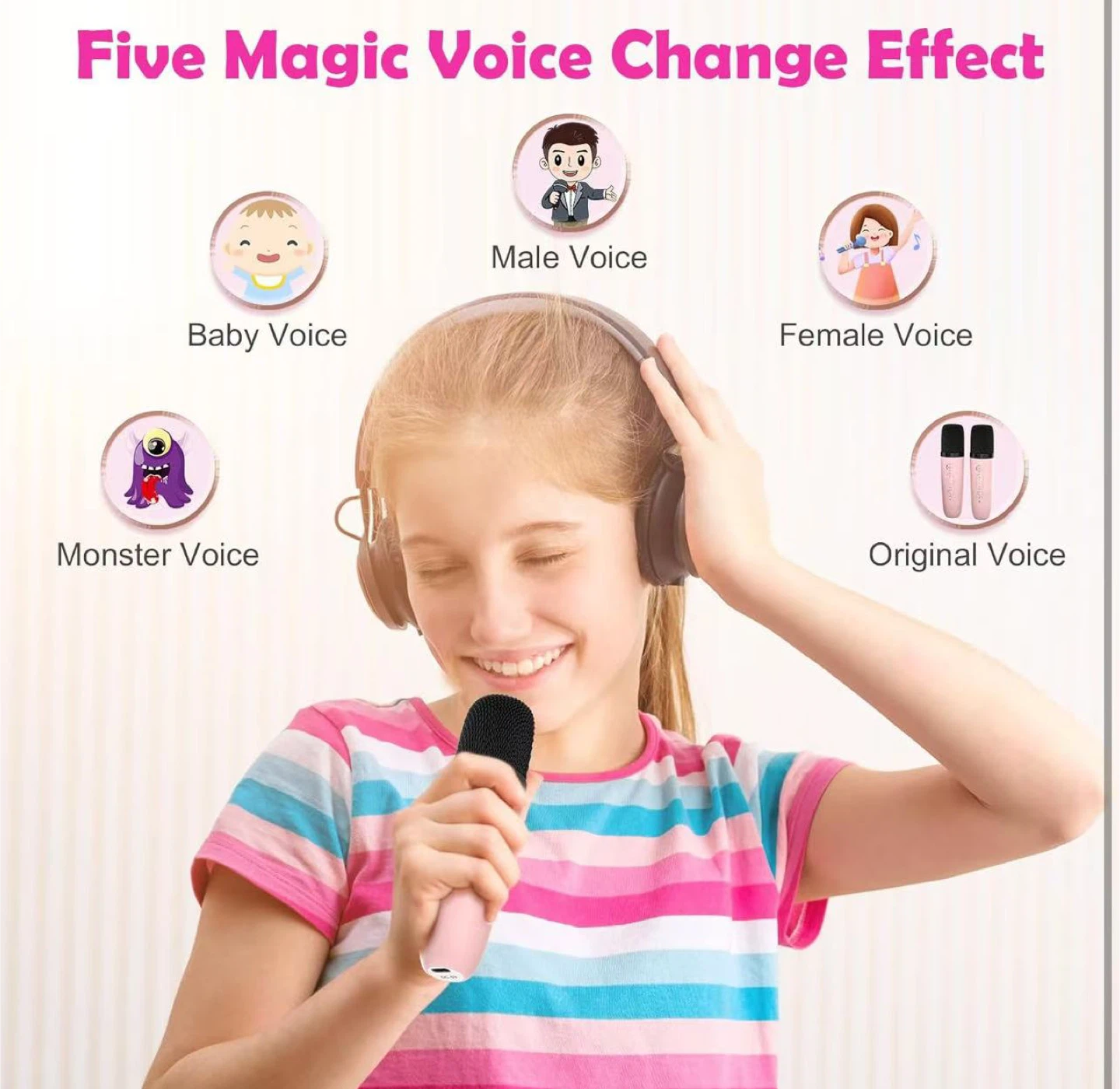 Pink Karaoke Microphone Speaker Set - photo 5