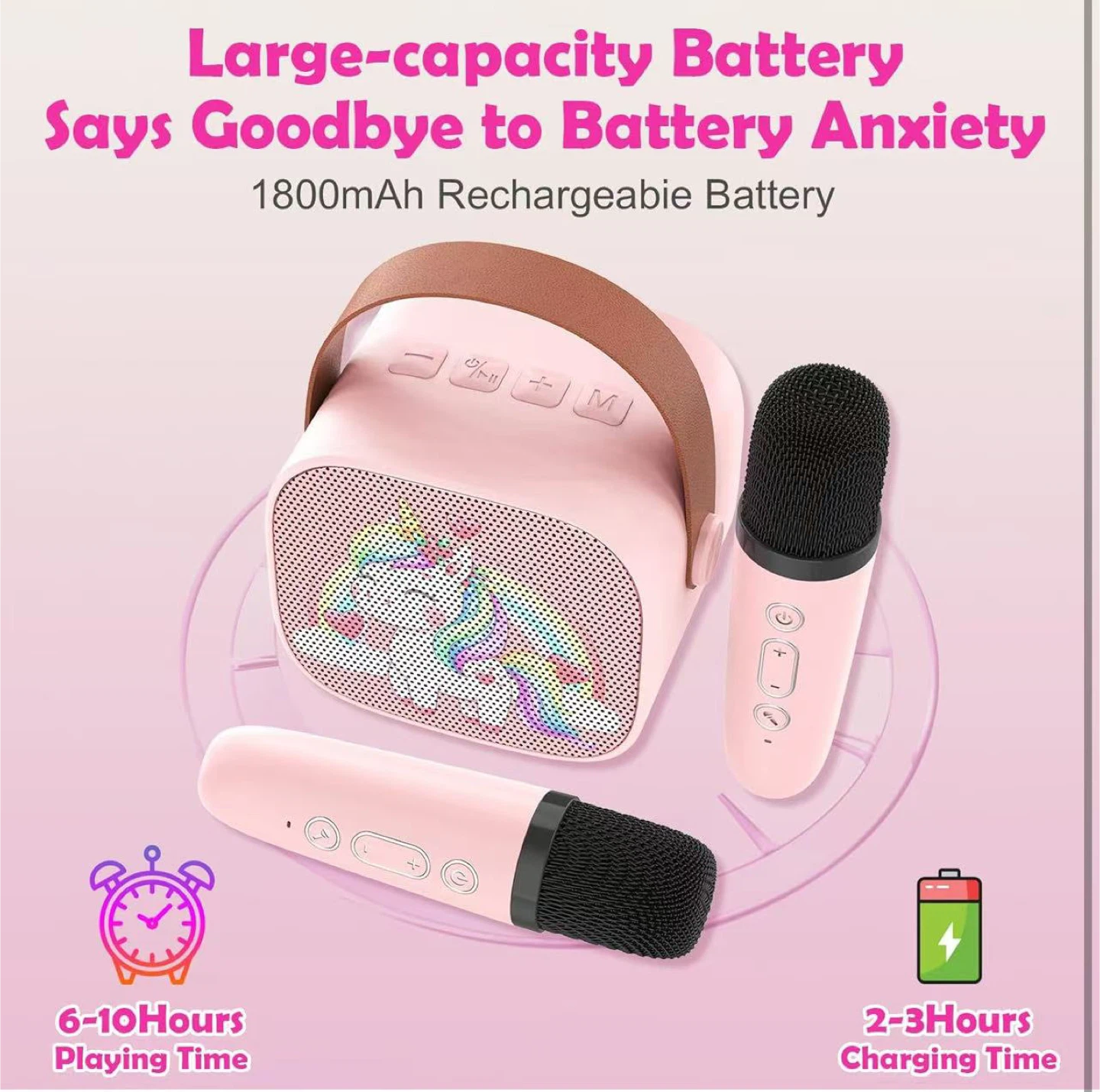 Pink Karaoke Microphone Speaker Set - photo 4