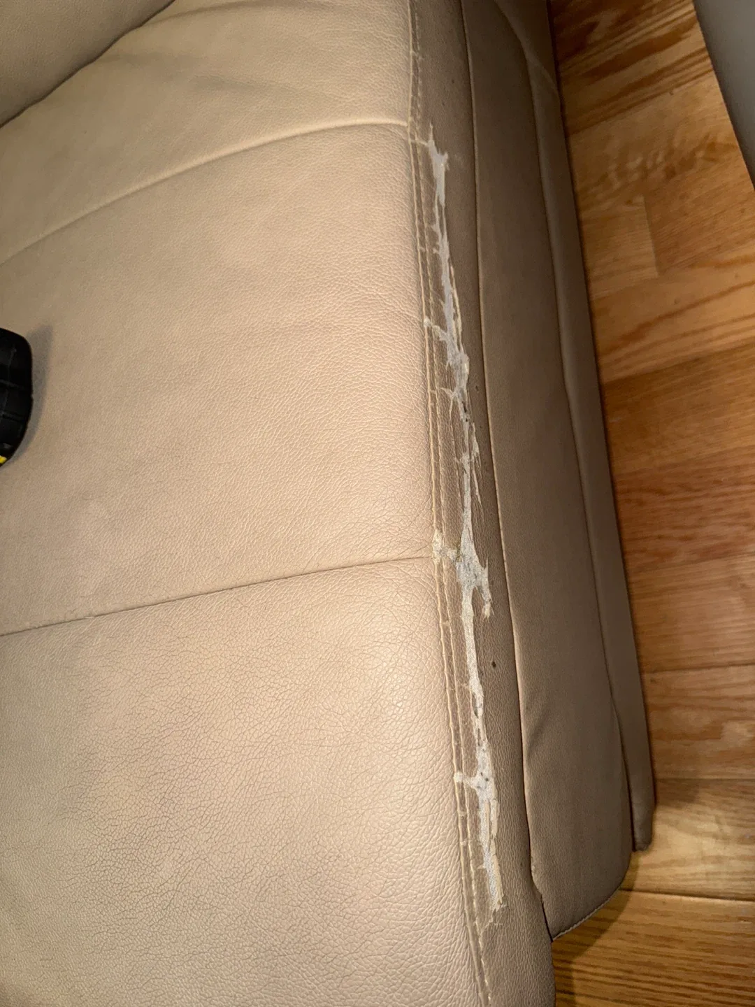 Beige Leather Sofa Sectional image indicator(5)