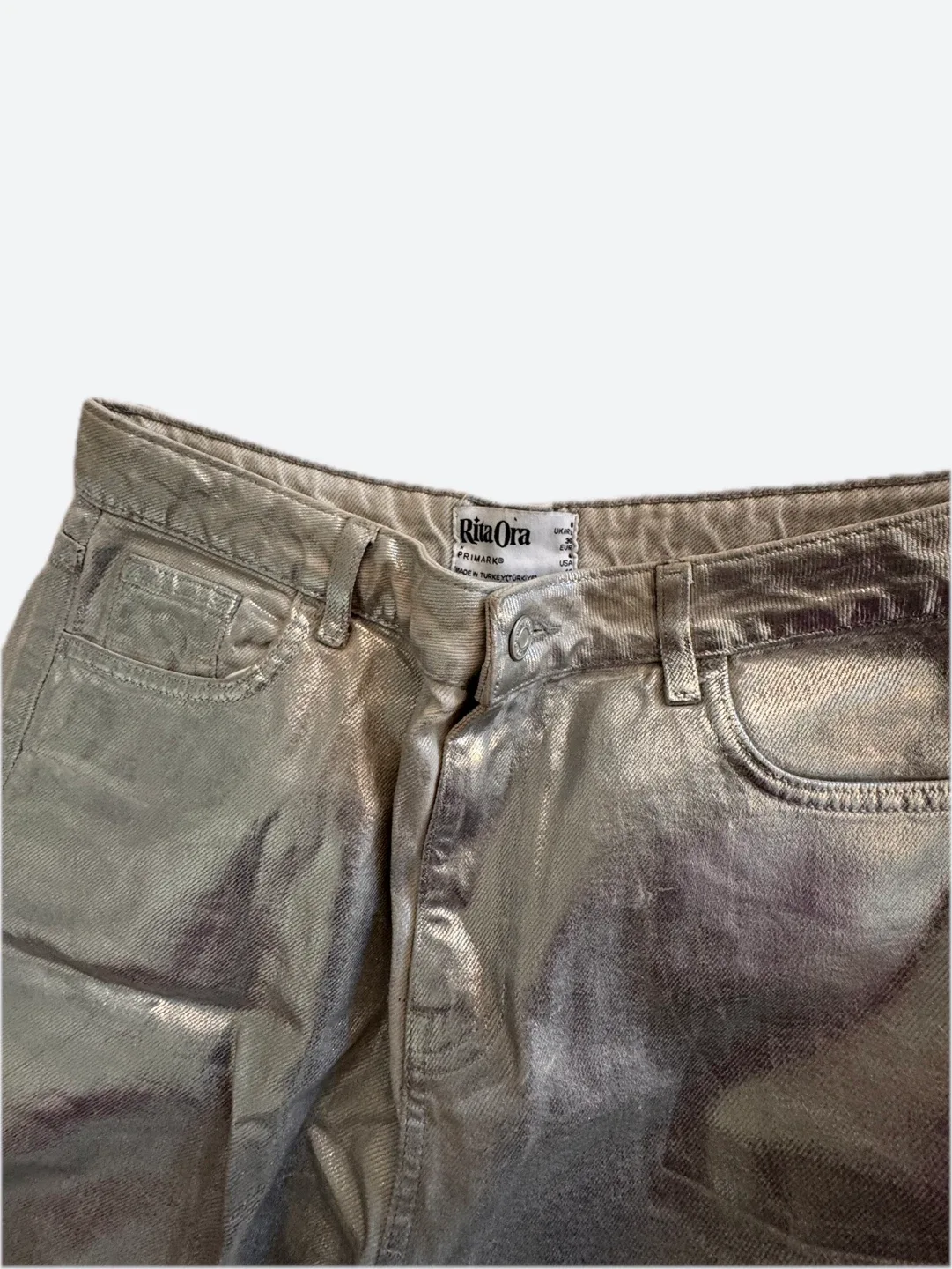 Silver Metallic Jeans thumbnail
