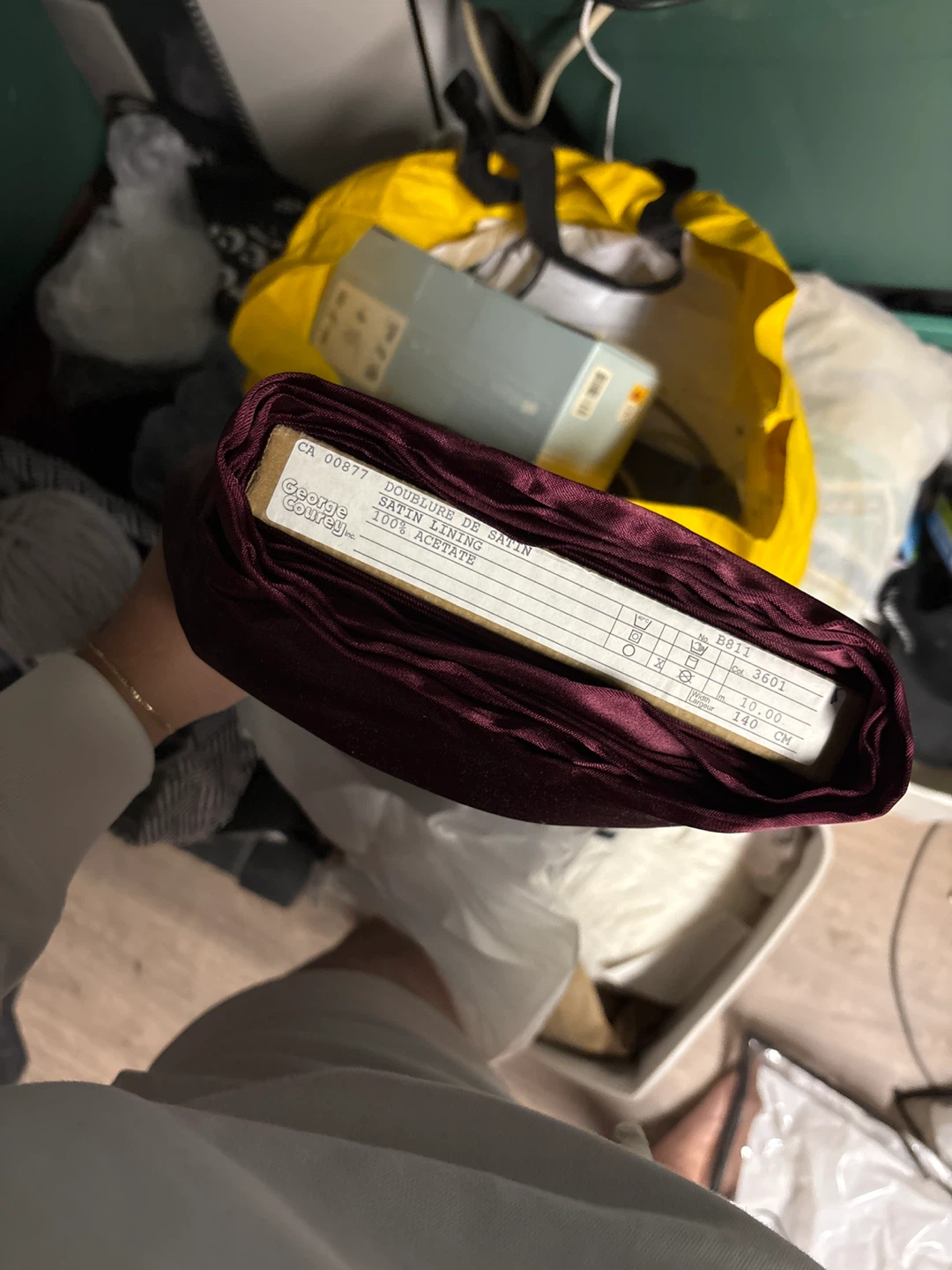 Burgundy Satin Lining Fabric - 140 cm Wide
