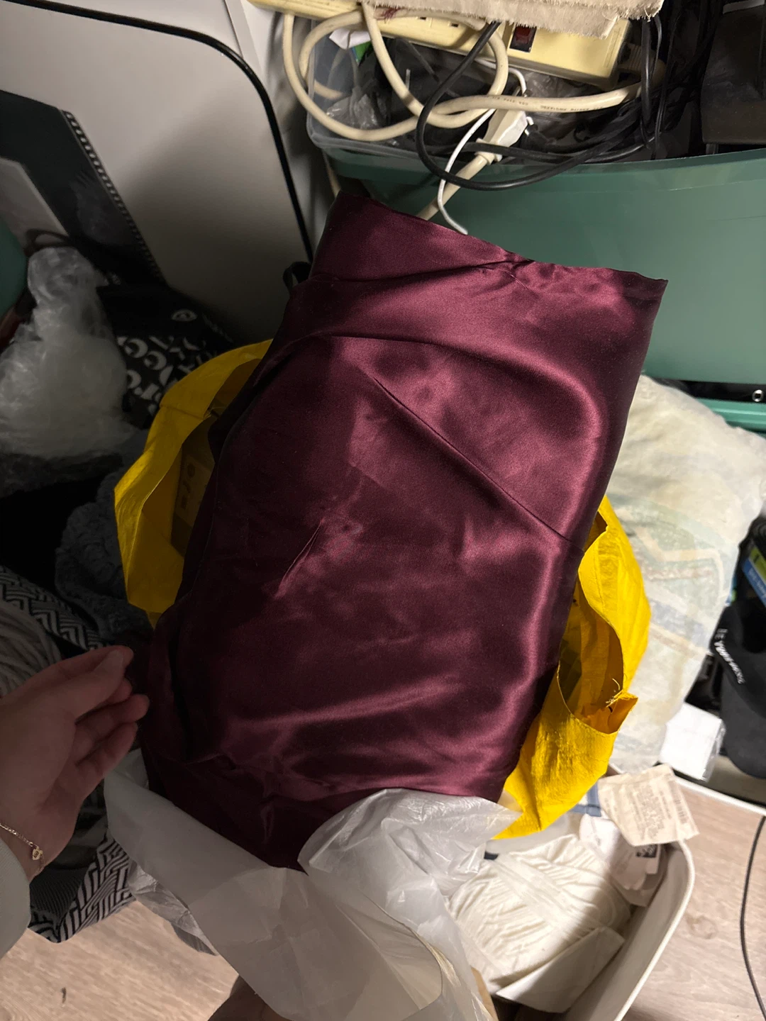 Burgundy Satin Lining Fabric - 140 cm Wide - photo 2