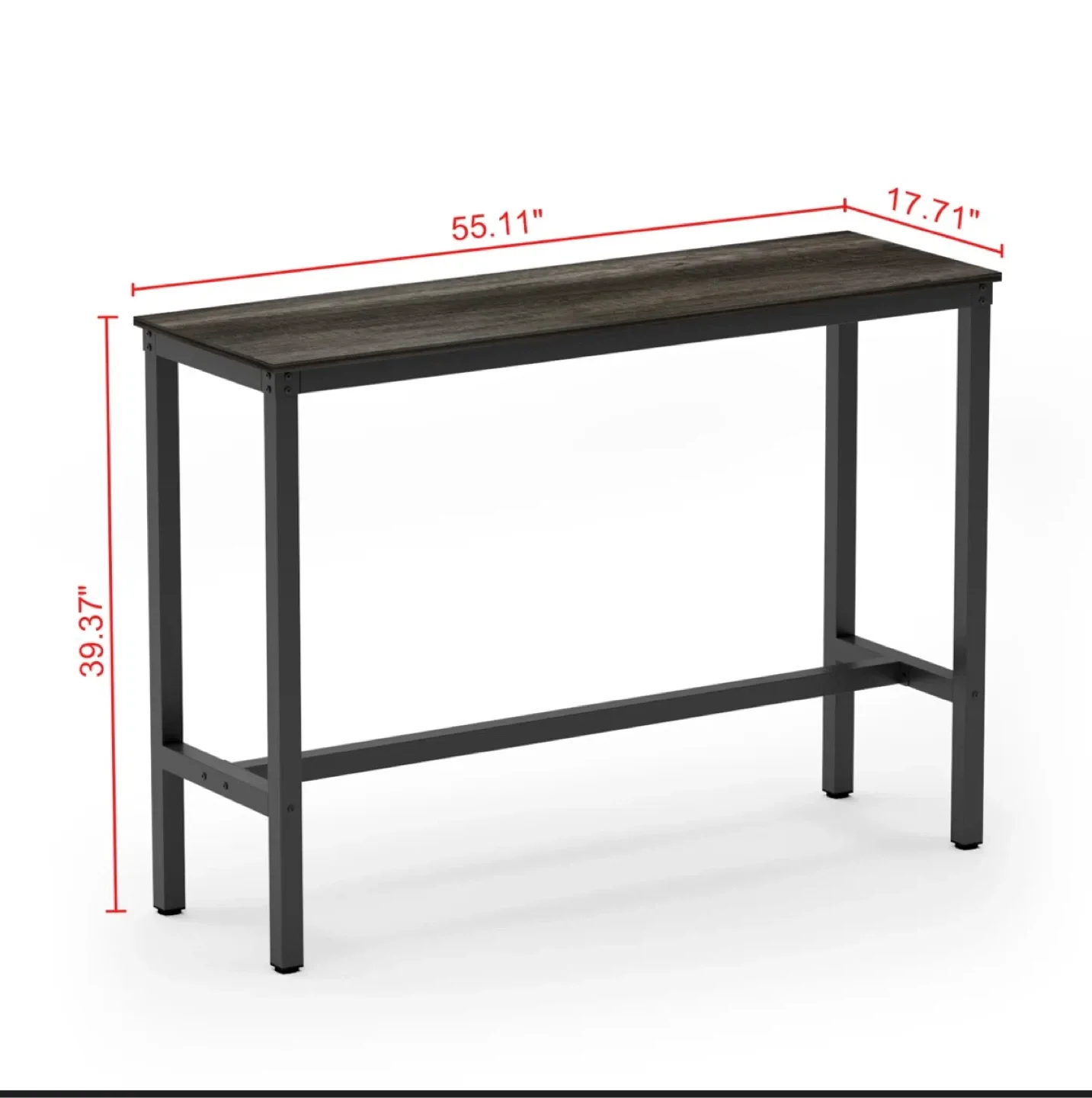 Rustic Brown Bar Table, 55.11 x 17.71 x 39.37 inches image indicator(2)