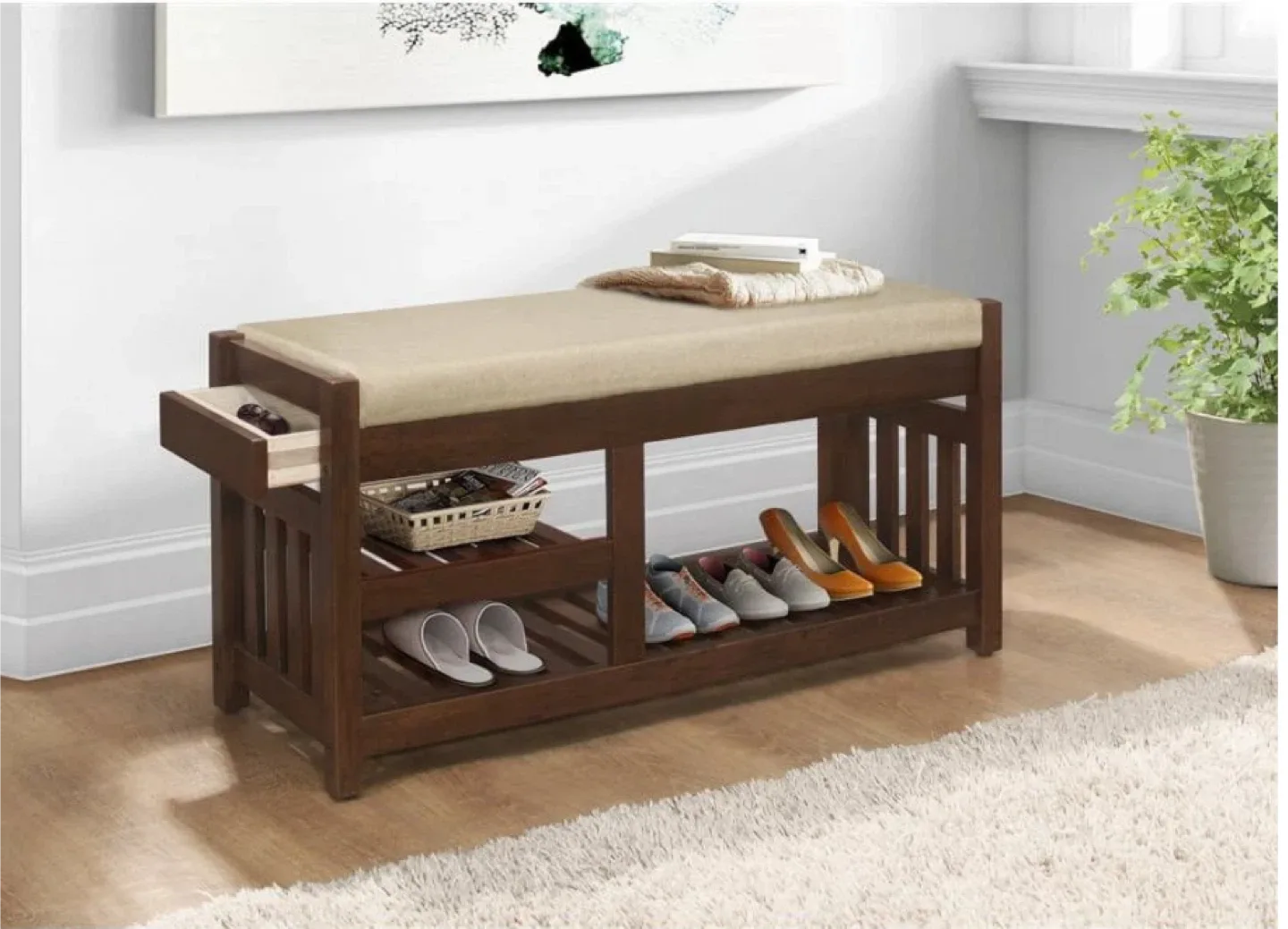 Entryway Bench with Shoe Storage thumbnail