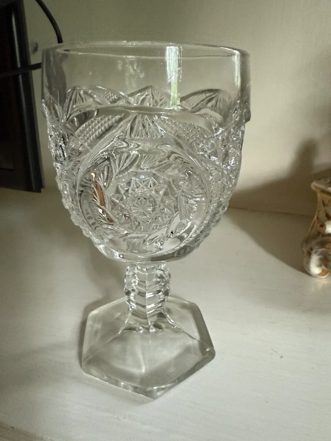 Set of 9 Vintage Pressed Glass Goblets image indicator(4)