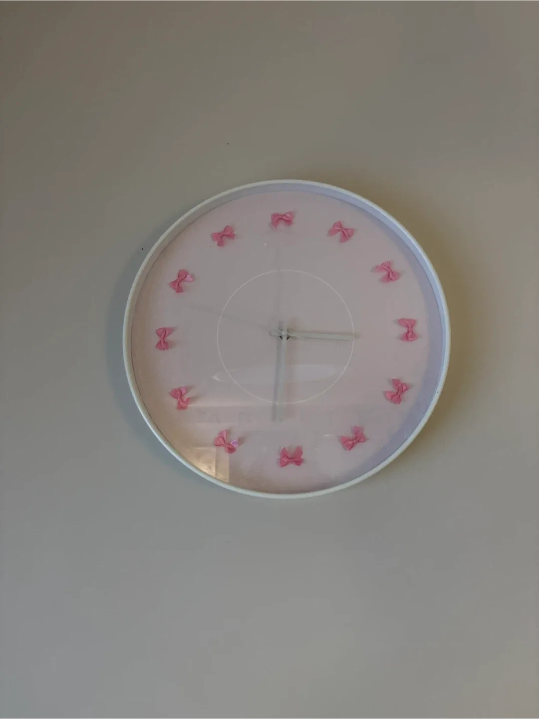 Pink Bow Wall Clock thumbnail