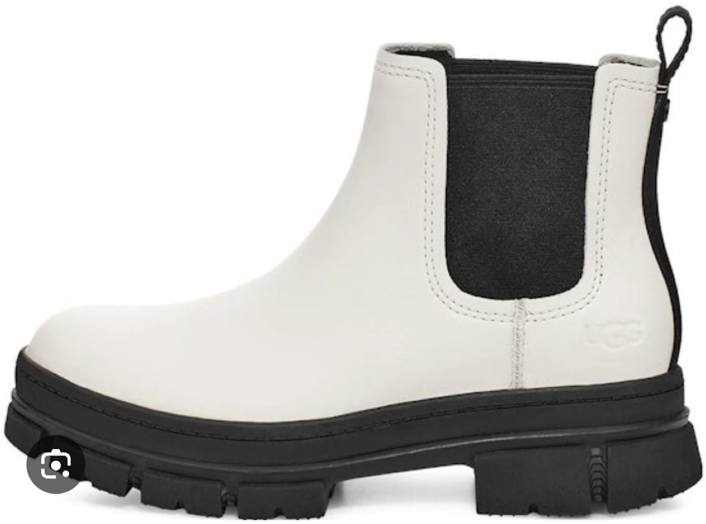 UGG White Leather Chelsea Boots