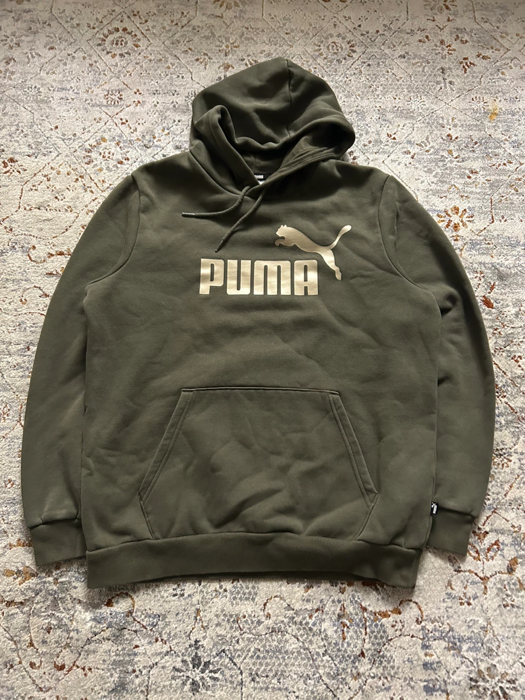 Puma Olive Green Hoodie - Size M