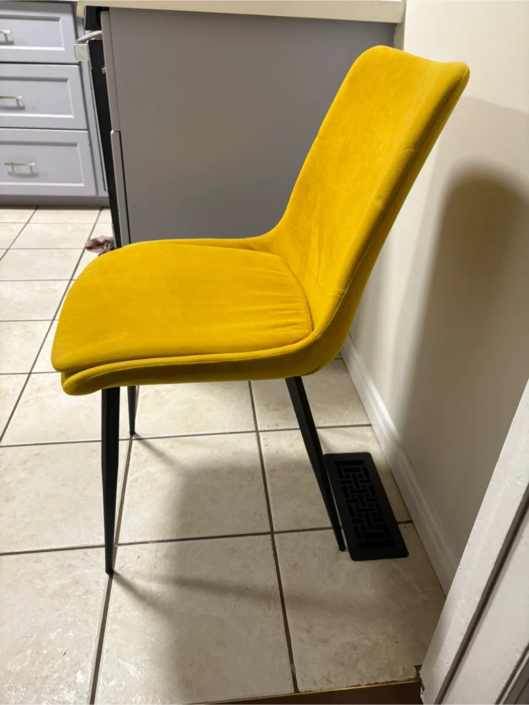 Yellow Velvet Dining Chair (total 4 chairs) thumbnail