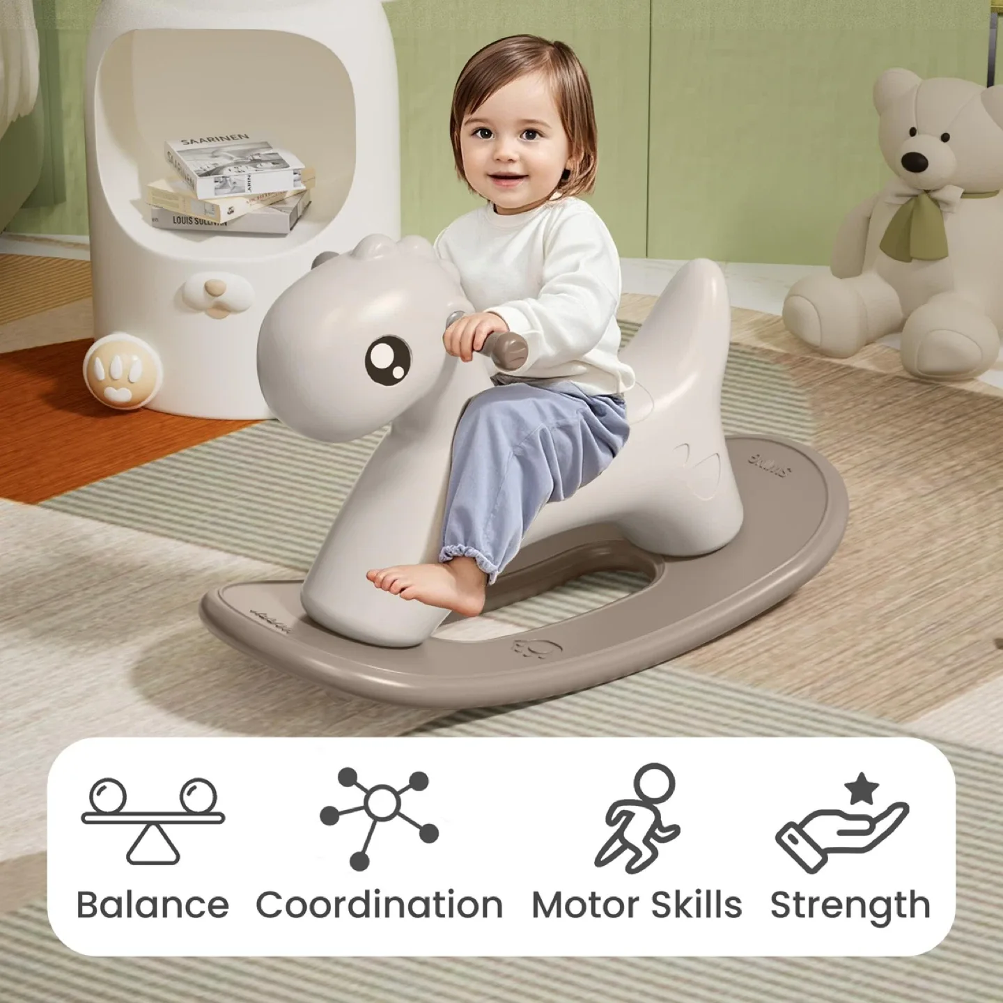 hoopyosms Kids Plastic Rocking Horse for Toddlers 1-3 Years image indicator(5)