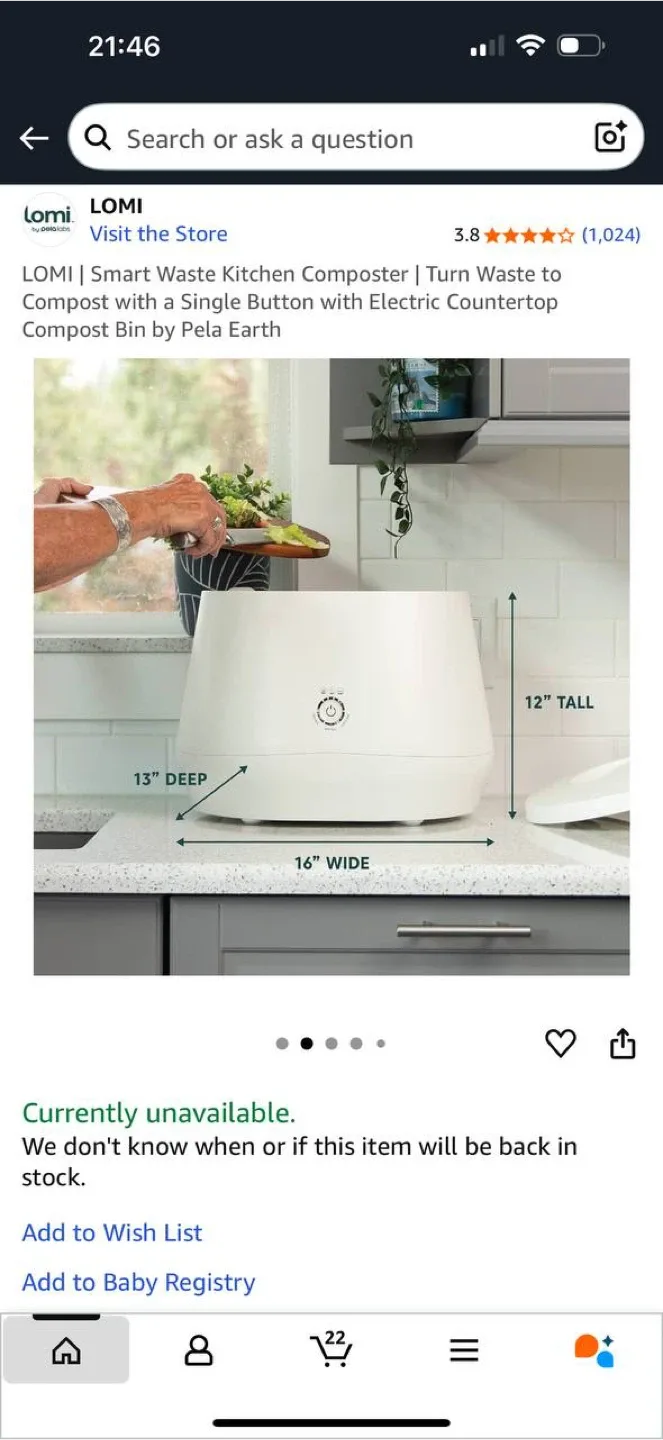 LOMI Smart Waste Kitchen Composter by Pela Earth image indicator(7)