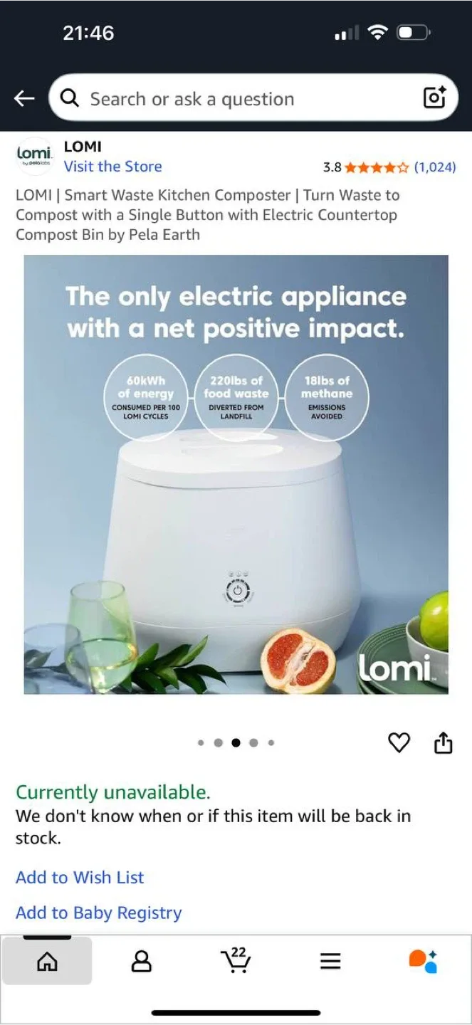 LOMI Smart Waste Kitchen Composter by Pela Earth image indicator(8)