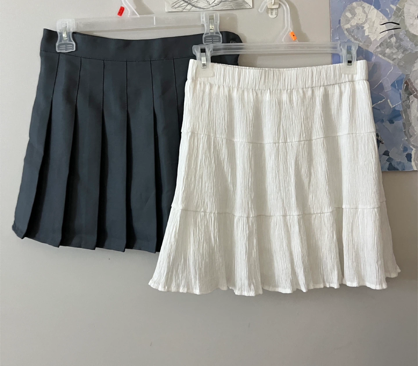 [15 for 2]Grey A-Line Skirt & White ballet style skirt