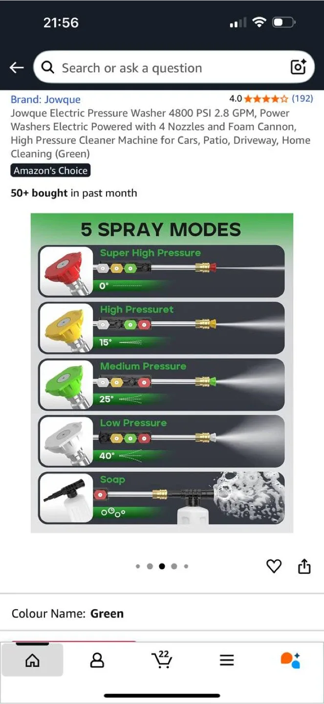 Jowque Electric Pressure Washer 4800 PSI | 2.8 GPM image indicator(6)
