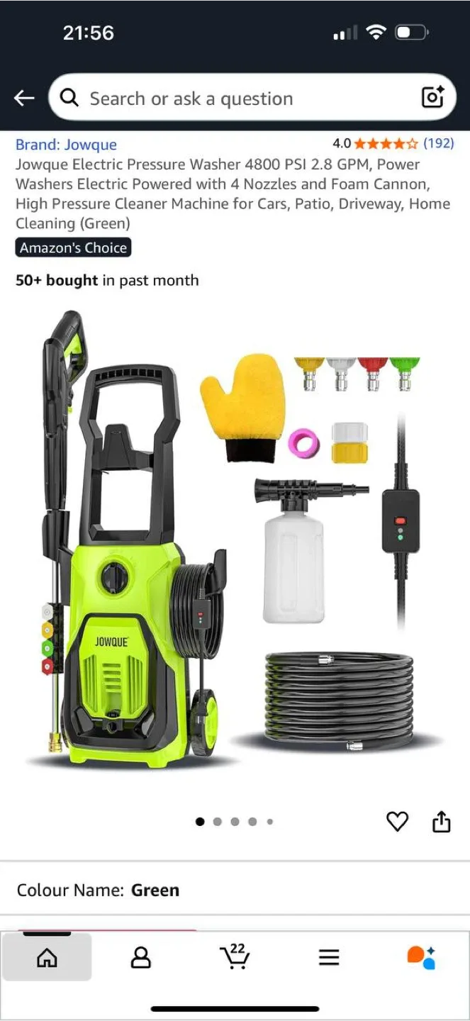 Jowque Electric Pressure Washer 4800 PSI | 2.8 GPM image indicator(3)