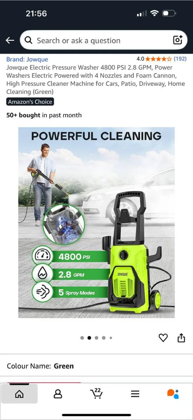 Jowque Electric Pressure Washer 4800 PSI | 2.8 GPM image indicator(4)