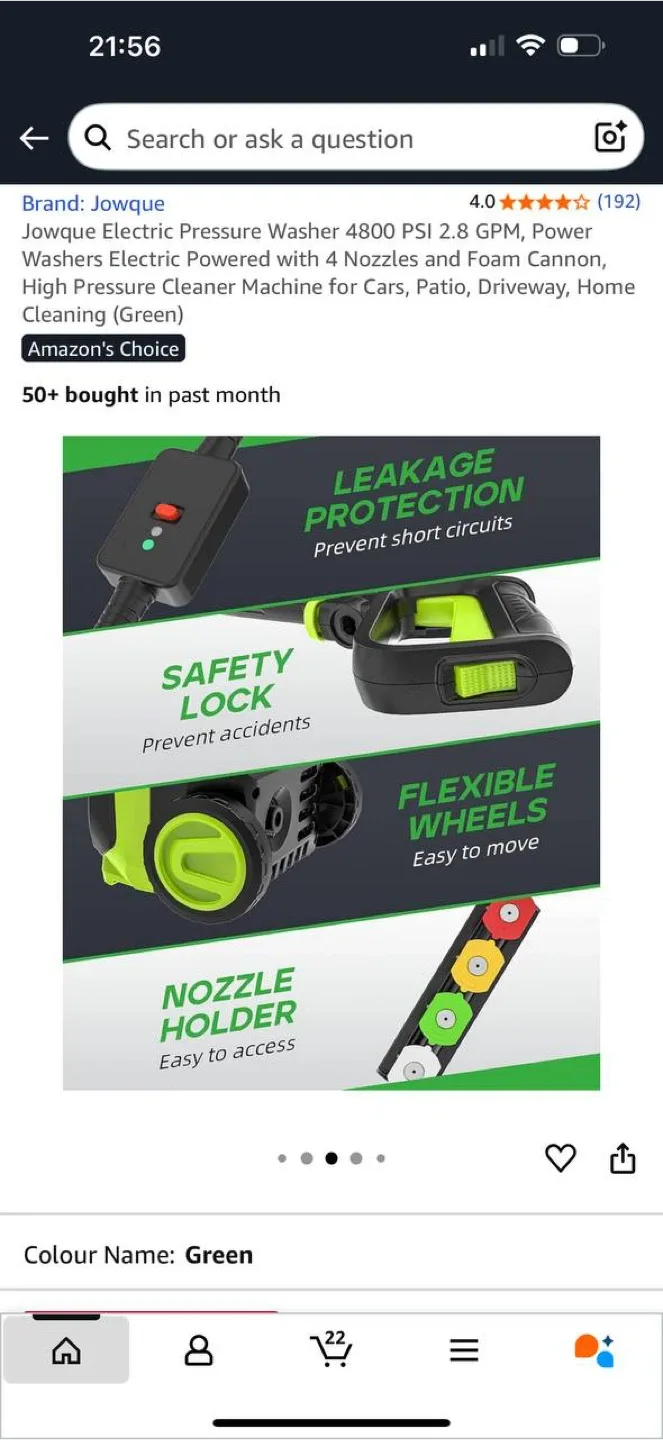 Jowque Electric Pressure Washer 4800 PSI | 2.8 GPM image indicator(5)